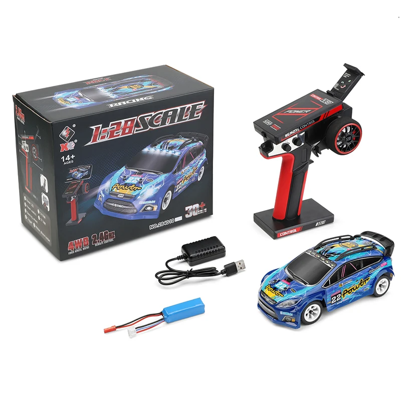 WLtoys284010/284131 1/28 RC Cars ze światłami LED 2.4G 4WD 30Km/H Metalowe podwozie Elektryczne szybkie terenowe zabawki do driftu dla dzieci