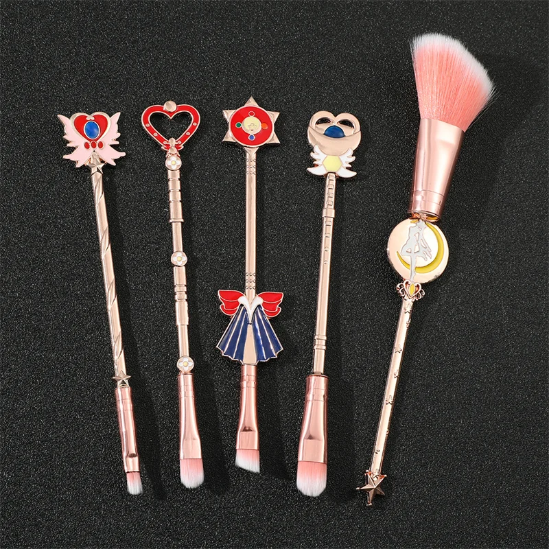 Sailor Moon Makeup Brushes Set Women Girl Powder Eyeshadow Eyeshadow Blending Wand Brush Pinceaux Pink Soft Synthetic Hair