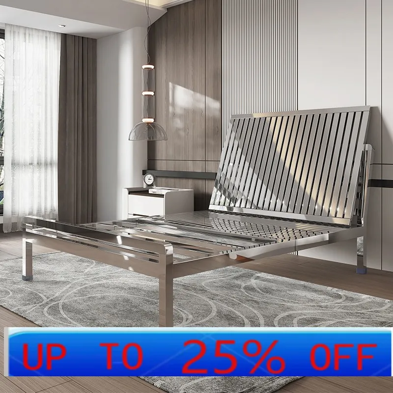 LTT 304 stainless steel bed bedroom backrest odorless non-wrought steel frame bed frame double bed