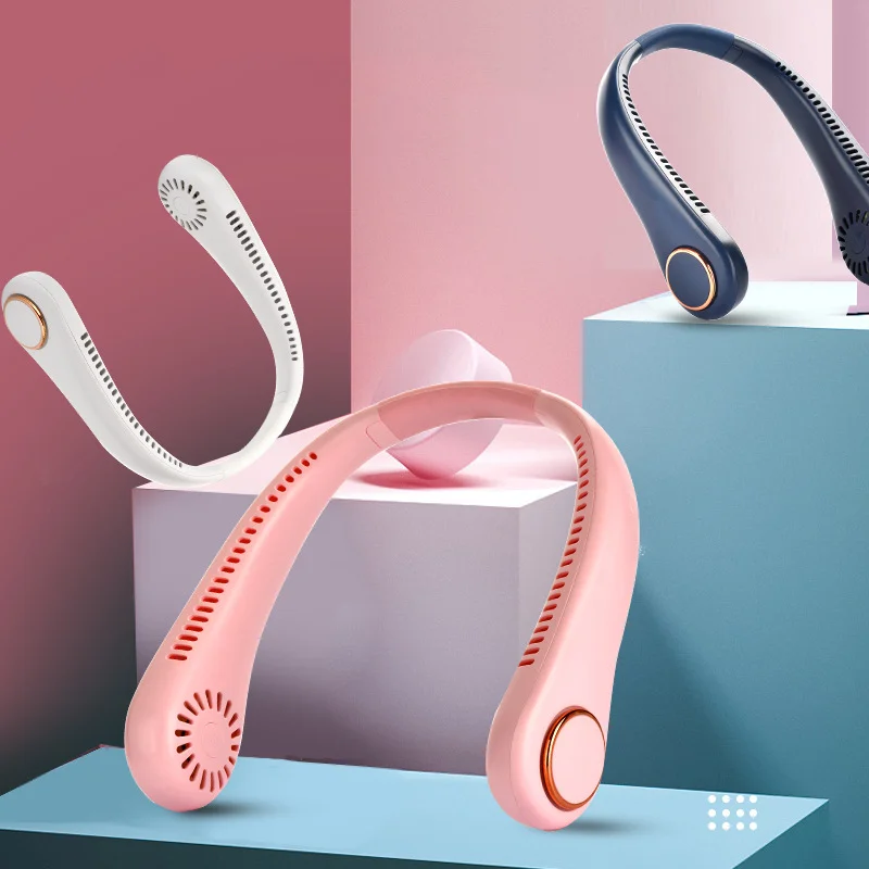 Ventilatore silenzioso portatile Ventilatore senza palette ricaricabile USB esterno MINI Cintura elettrica silenziosa per il collo Indossabile Raffreddamento rapido per dissipare il calore
