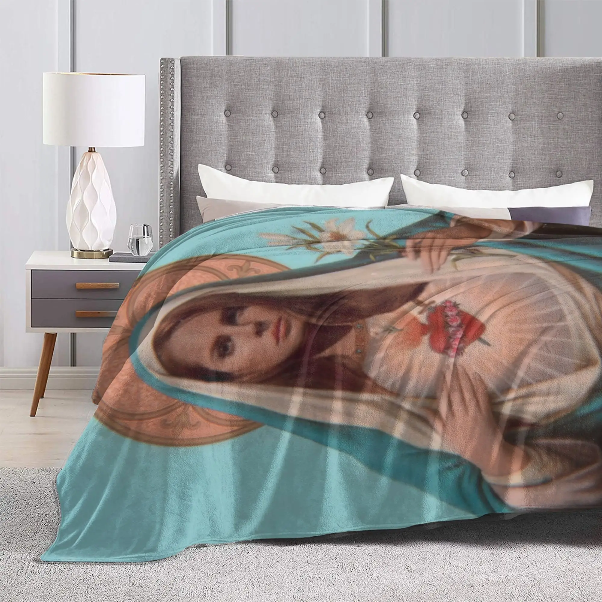 Lana Del Rey Ldr طباعة البطانيات الدافئة الجدة أفخم الفراش يلقي لغرفة المعيشة السفر الفانيلا المفرش غطاء السرير