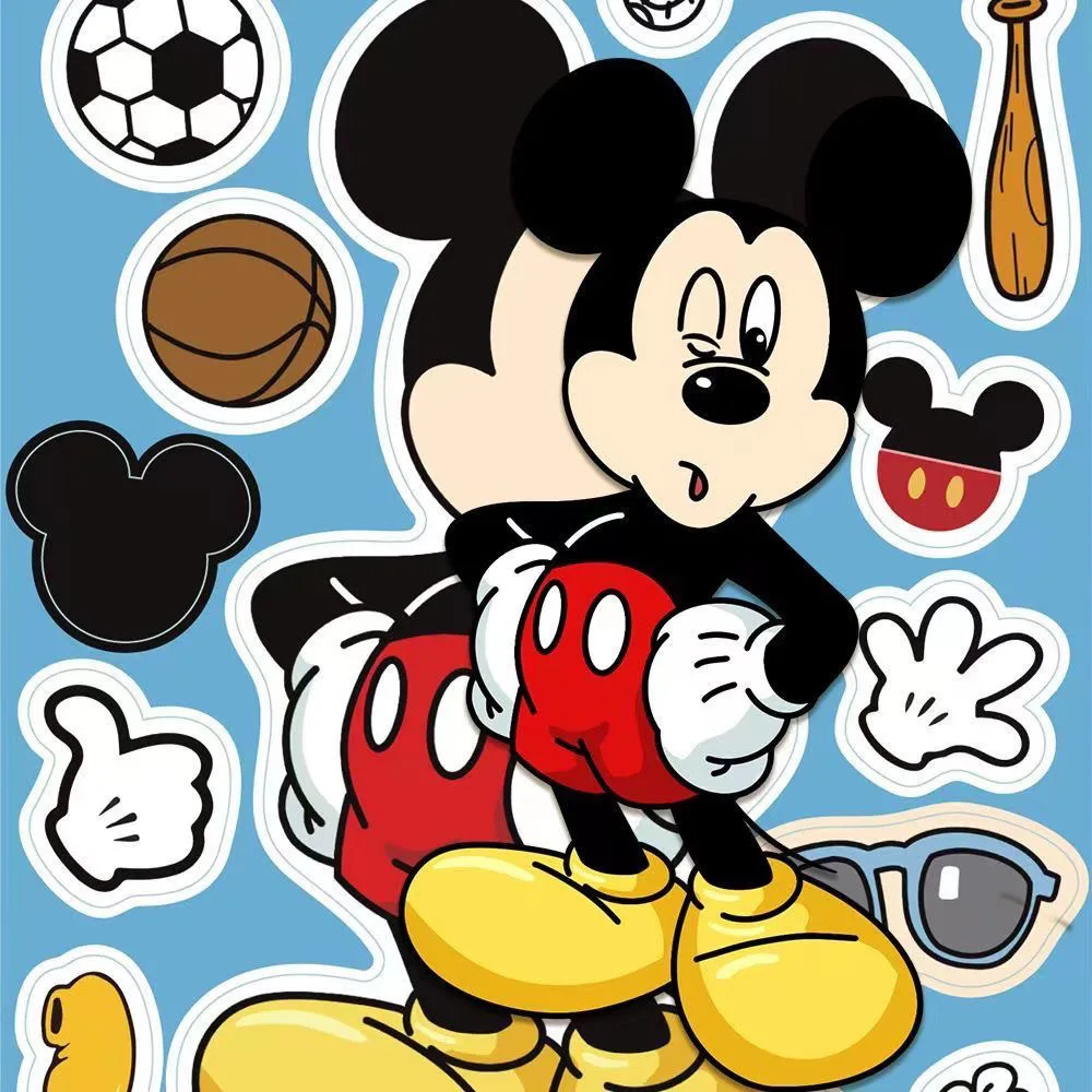 Mickey Mouse Birthday Party Decorations Tableware Set Plates Cups Bag Straws Card Balloon DIYSticker Backdrop Party Supplies