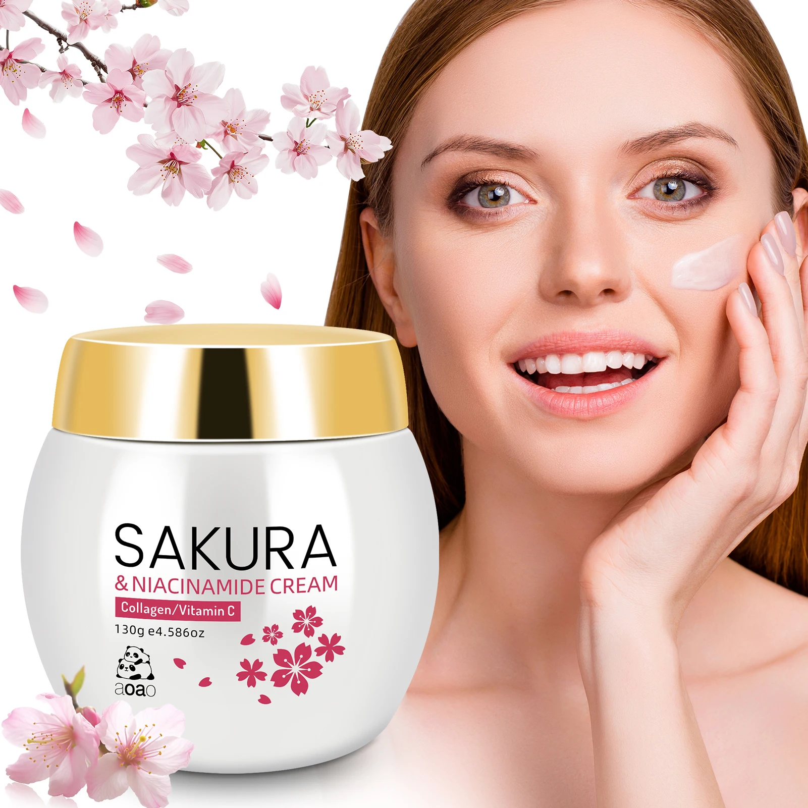 Cherry Blossom Moisturizing Cream with Niacinamide and Vitamin C, Hydrating Brightening Face Cream.