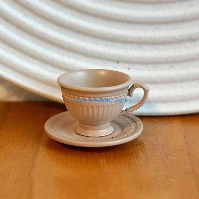 3pcs Elegant French Styles Miniature Coffee tasse café soucoupe Ensemble poupée pour poupées