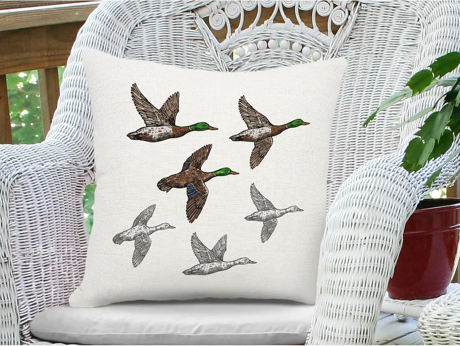 Rustic Bird Flock Art Pillow Cover 45x45cm Nature Wildlife Cushion Decorative Throw Pillowcase Avian Print Home Decor Gift