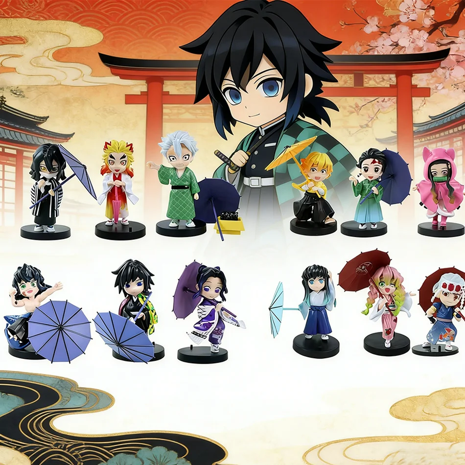 

New Anime Figure Demon Slayer Figures Kimetsu No Yaiba Doll Plum Rain Series Blind Box Figurine Warrior Action Figure Model Toys
