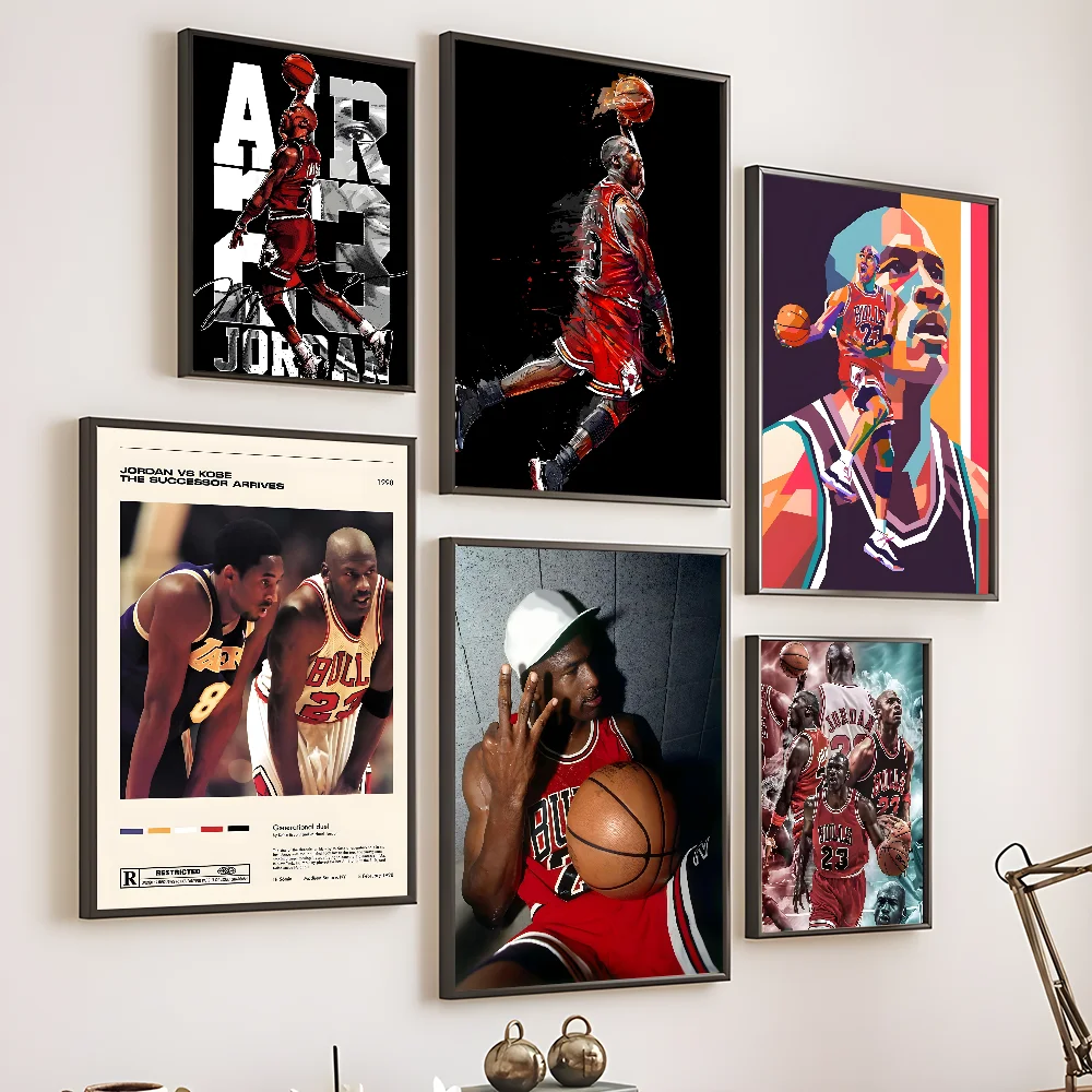 Basketball Star M-M-ichaell-J-Jordan-S Poster Home Living Room Wall Room Bed Bedroom Home Decoration