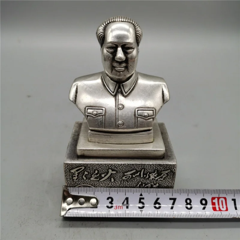 Antique Miscellaneous Items, Distressed Craftwork, Vintage Alloy Chairman Mao Half-Body Portrait Figurine Wholesale