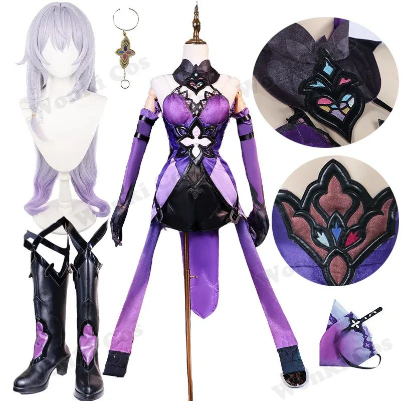 2025 12 traje peruca para star rail sexy macacão preto cisne cosplay sapatos botas trajes de festa femininos