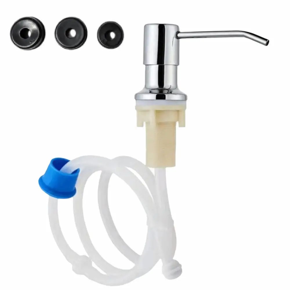 304 Stainless Steel Liquid Soap Dispenser Pump Refillable Heavy Duty Soap Press Pump Easy Install Extension Tube
