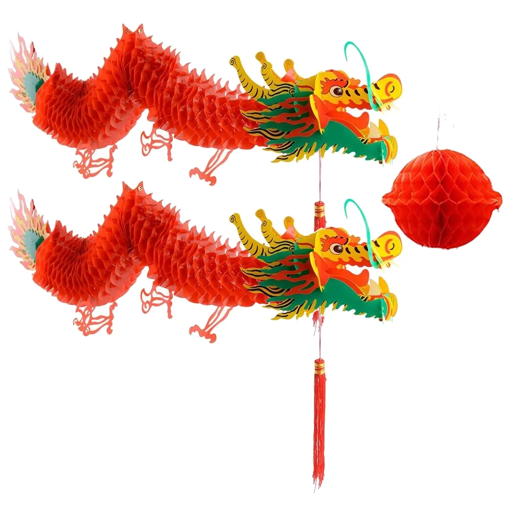 Chinatown Decoration Chinese New Year Garland Spring Festival Pendant Dragon Ornament Paper Indoor Outdoor Lantern