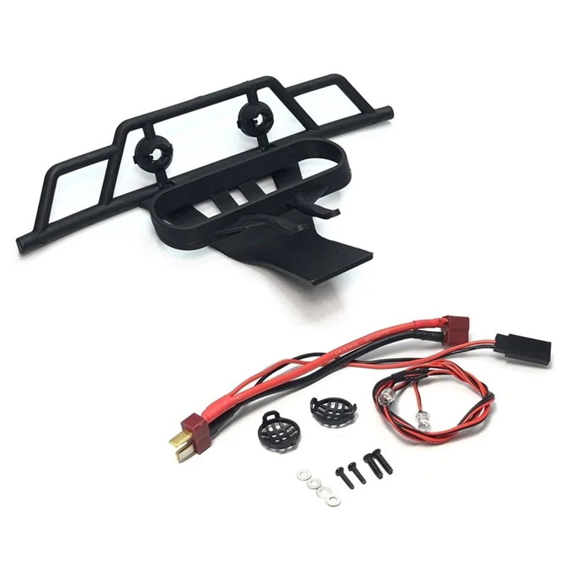 Front Bumper with LED Light for Wltoys 144001 144010 124007 124017 124019 RC Car Upgrades Decoration Parts