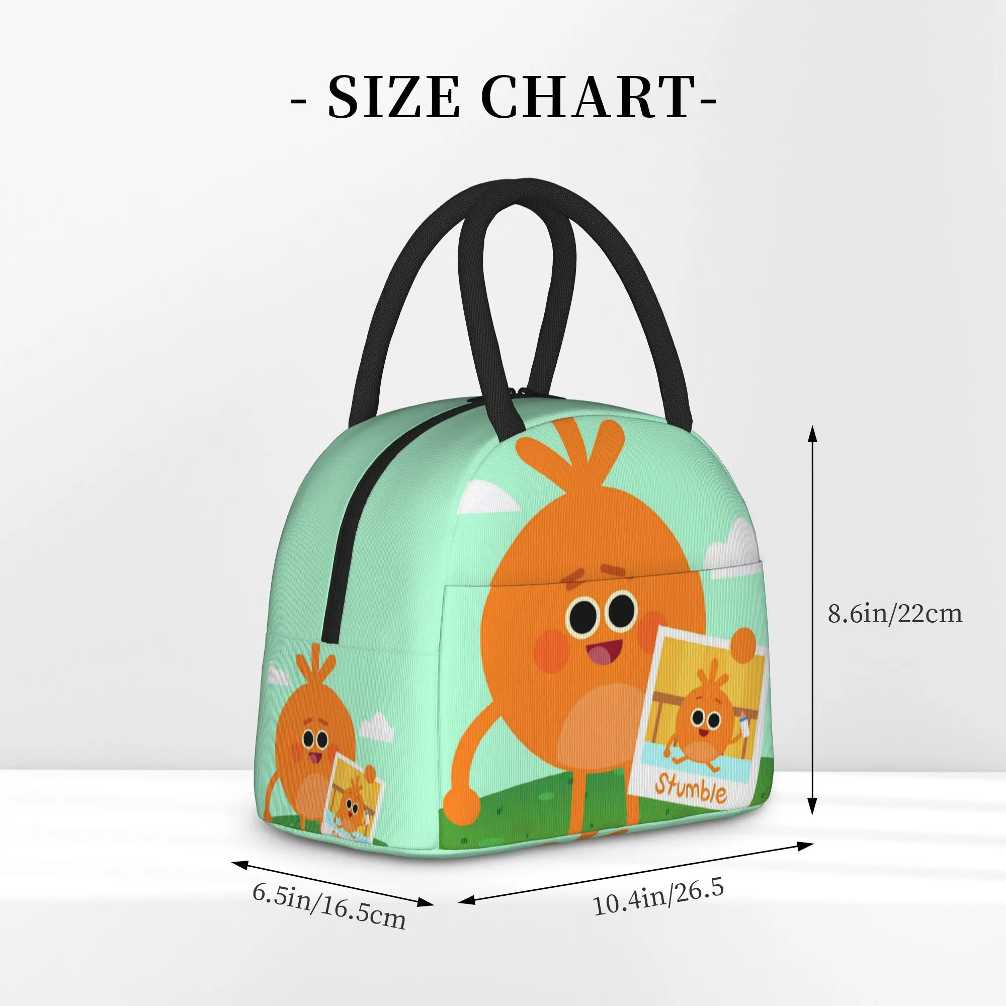 Bumbles Educational Cartoon Nums Insulated Lunch Tote Bag for Outdoor Stumble Reusable Cooler Thermal Large Capacity Food Bag