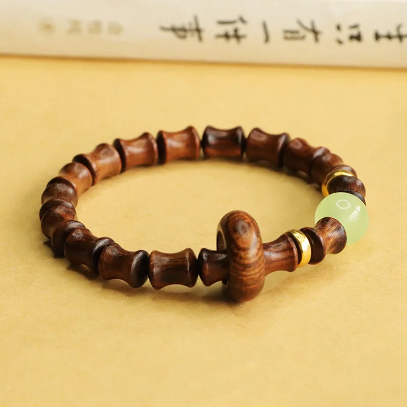 rosewood bracelet bamboo running ring bracelet luminous bead cultural play