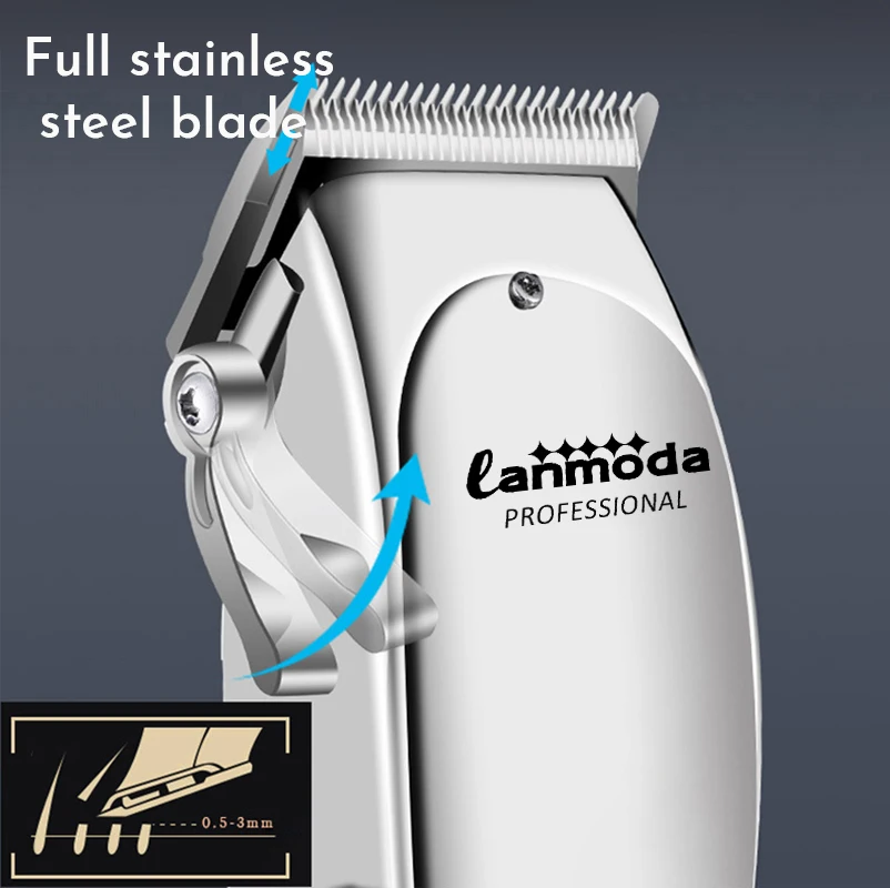 Professional Hair Clipper Barbers Electric Haircut Machine Man Hair Cutting Grooming Kit Beard Trimmer High Power Men\'s Shaver