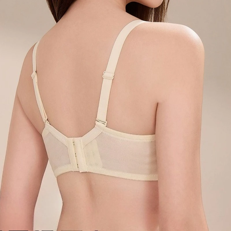 Women's Bra Thin Version Sexy Bras Soft Underwire Minimize Summer Breathable Mesh Underwear 75-95BC
