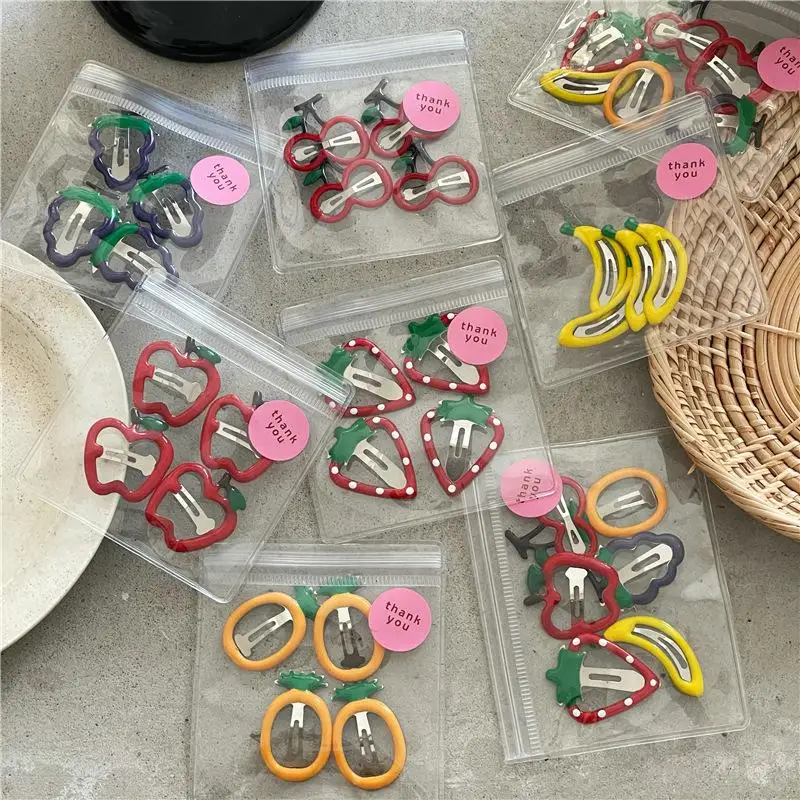 

4/6Pcs Side Strawberry Hairpin Cute Girls Hair Accessories Fruit BB Hair Clips Children Daily Styling Boutique Headwear