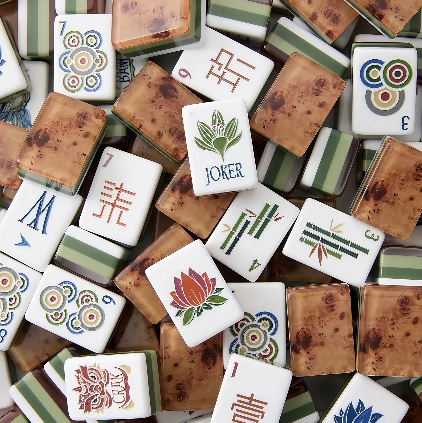 Customize 4-Layer Wood Grain Expertly Crafted Acrylic American Mahjong Set with 160 Tiles for Gathering