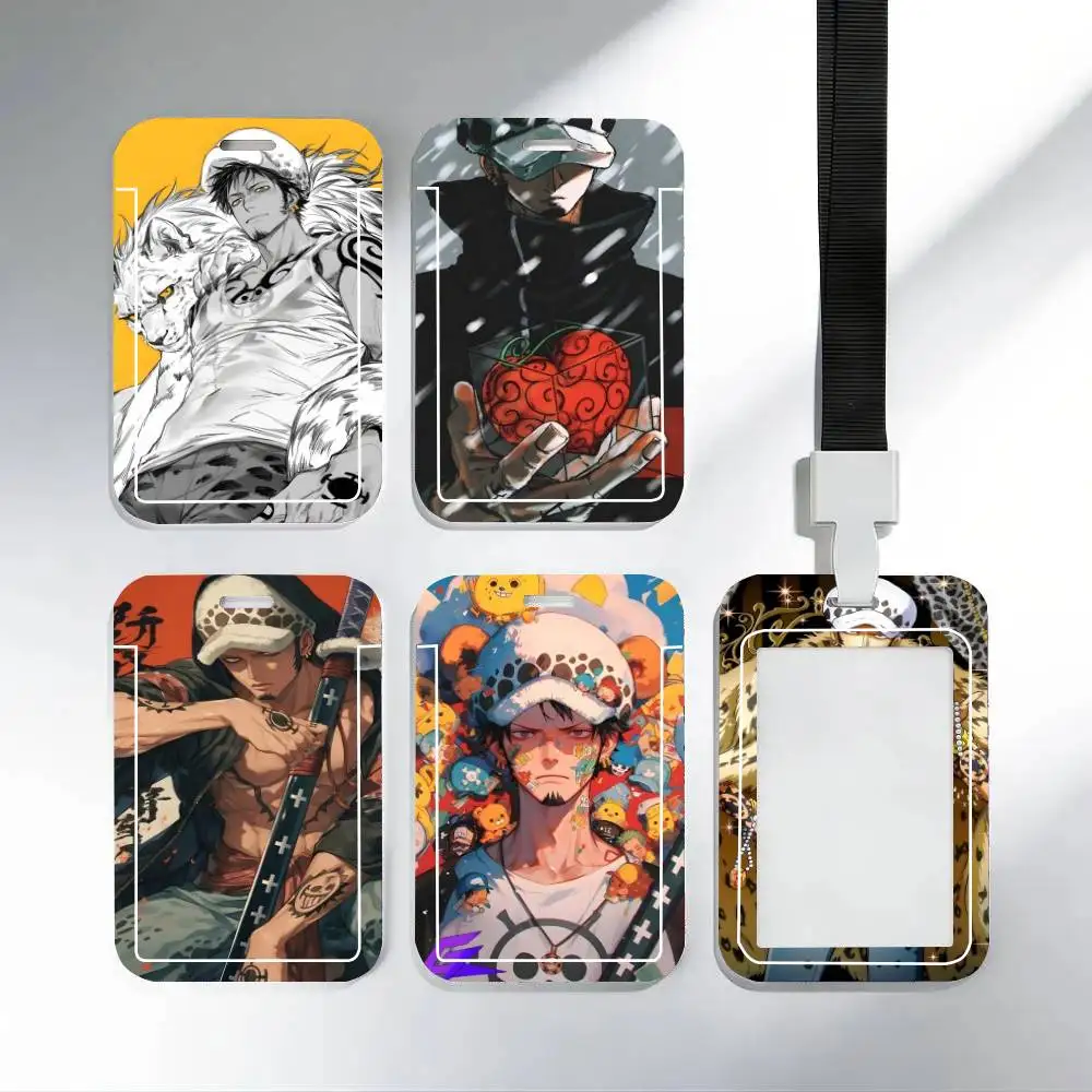 Porte-carte d'identité Anime Trafalgar Law avec cordon de cou, porte-badge, lanière et porte-clés pour carte de travail