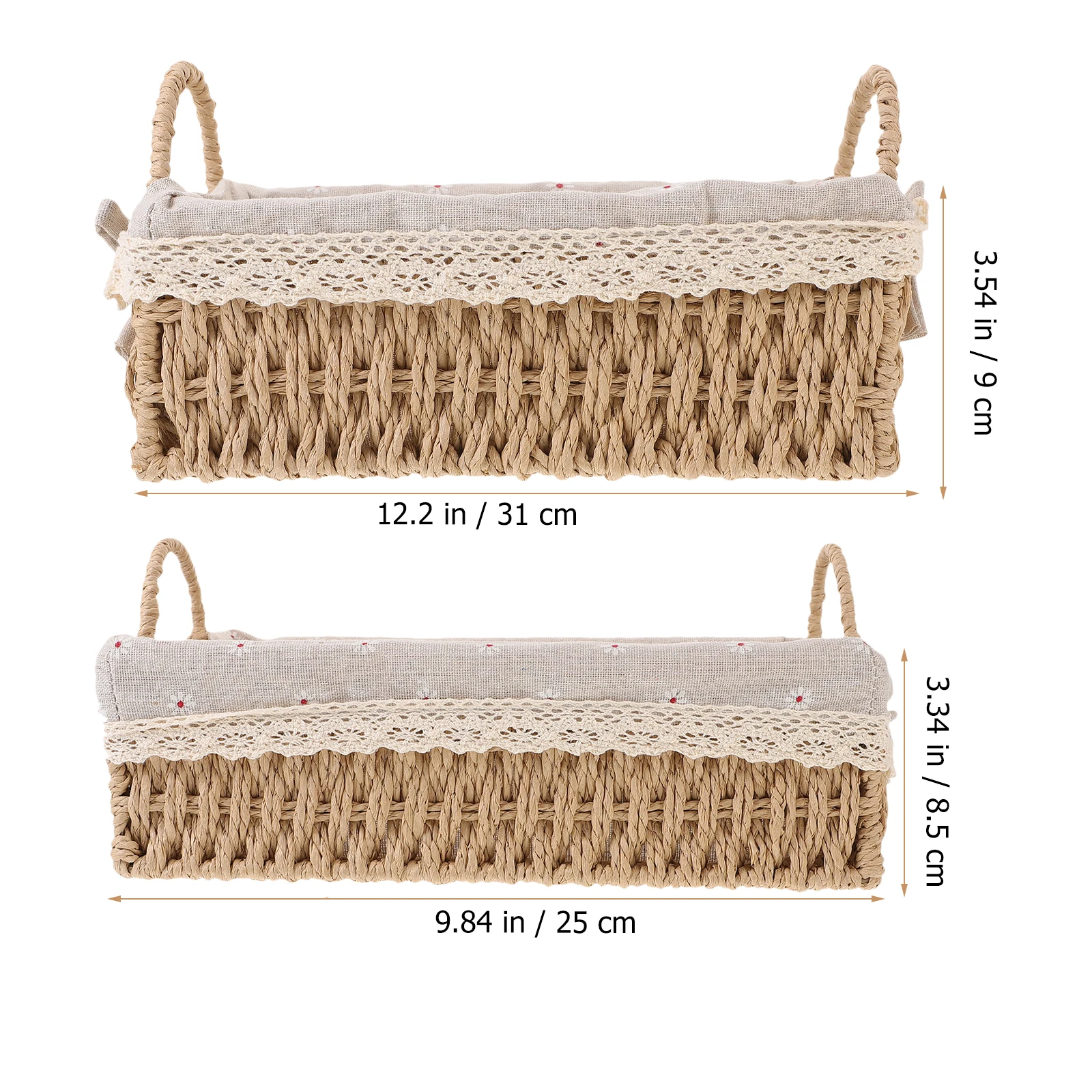 

1Set Woven Basket Liner Multi-Functional Storage Organizer Household Items Decorative Desktop Bin Woven Basket with Liner