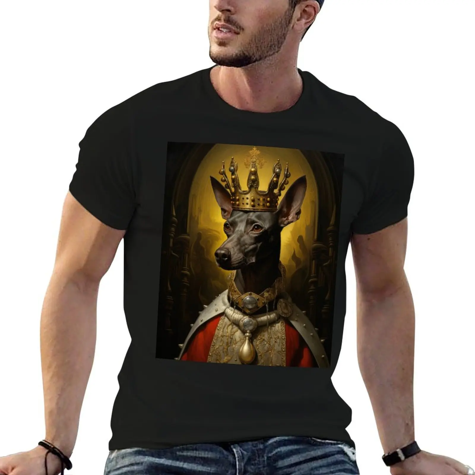 Camiseta retro vintage con diseño de Xoloitzcuintle, perros sin pelo mexicanos, Xolo Dogs Art, camiseta informal para hombre