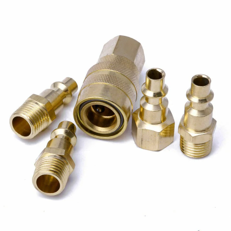Male Quick Coupler Connectors Tools Accessories Attachments Gold 1/4 NPT Air Line Hose Compressor Fitting Male