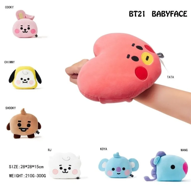 Almofada em Forma de Rosto BT21, Bonita e Criativa, Personalizada, Brinquedo de Apoio de Cabeça para Carro, Presente para Aniversário de Amigos
