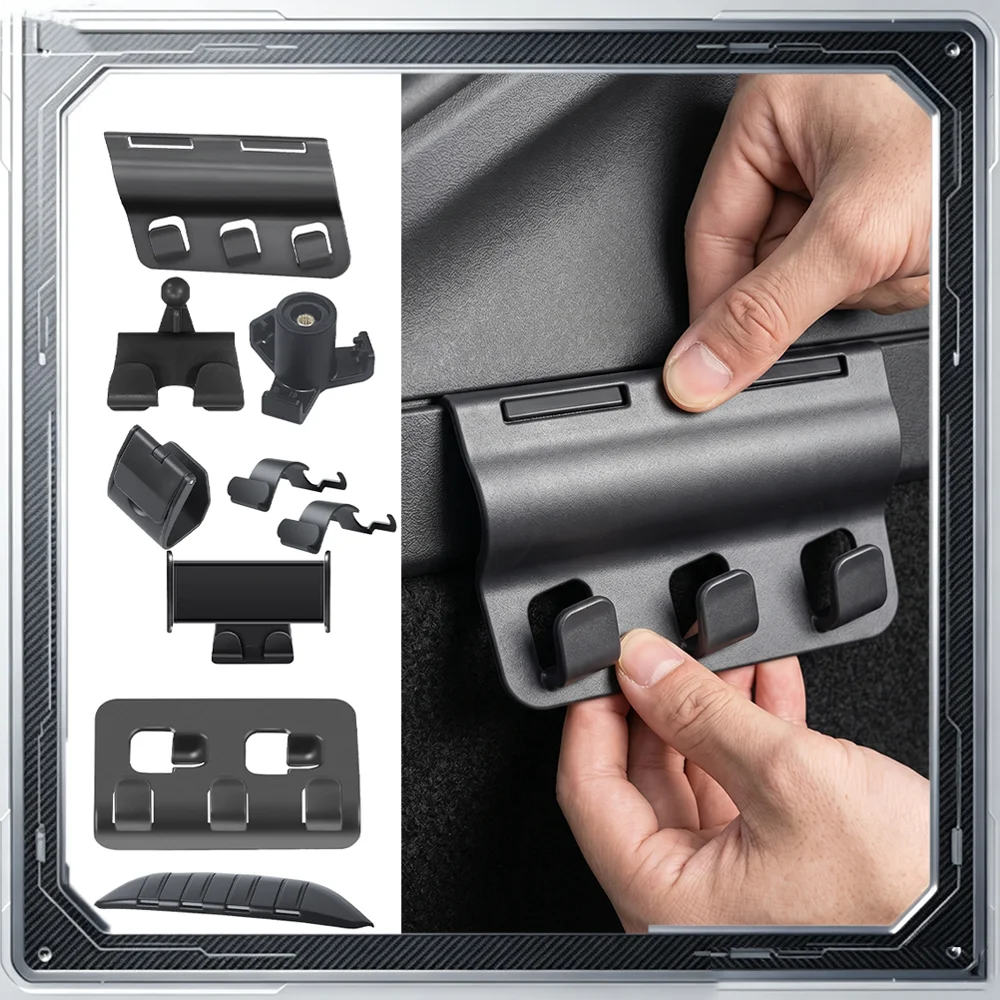 Car Seat Headrest Hooks For Tesla Model Y Juniper 6‑Seat Refresh Back Trunk Seat Organizer Handbag Bag Hanger Holder Accessories