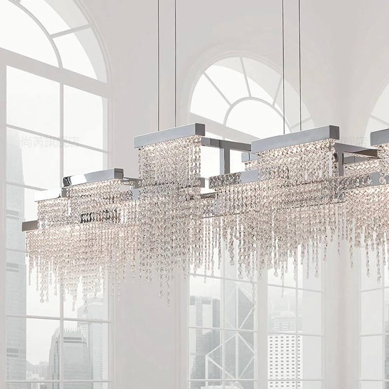 

Luxury Designer Crystal LED Chandeliers Restaurant Villa Bar Project Hotel Art Hanging Lamps Indoor Engineering Lighting Fixture