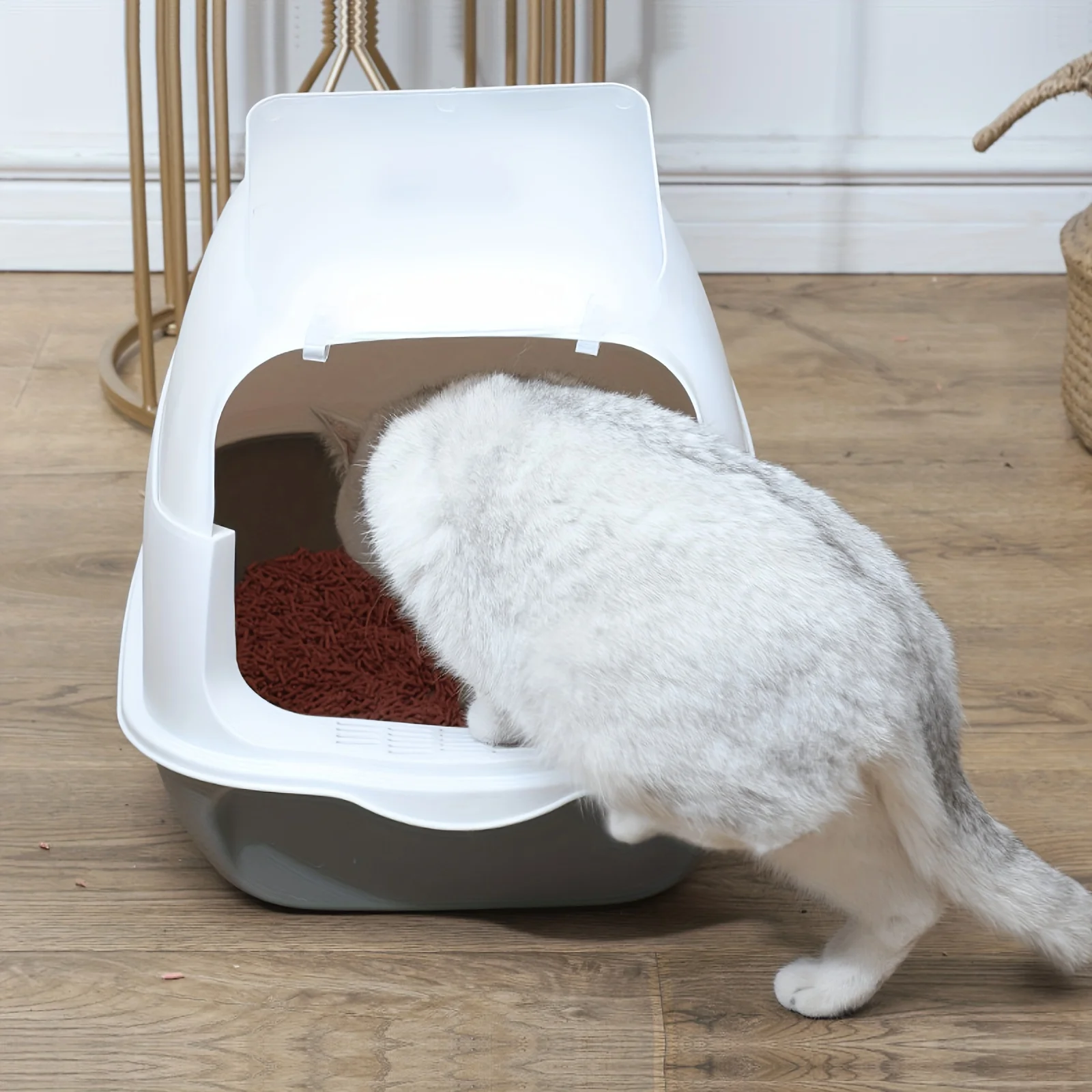 Fully Enclosed Cat Toilet Litter Box, Cat Products Are Easy To Clean and Splash Proof, Suitable for Small and Medium-sized Cats