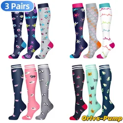 3Pairs Compression Stockings Nursing Women And Men Stockings Best Medical Nursing Hiking Travel Flight Socks Running Fitness Sox