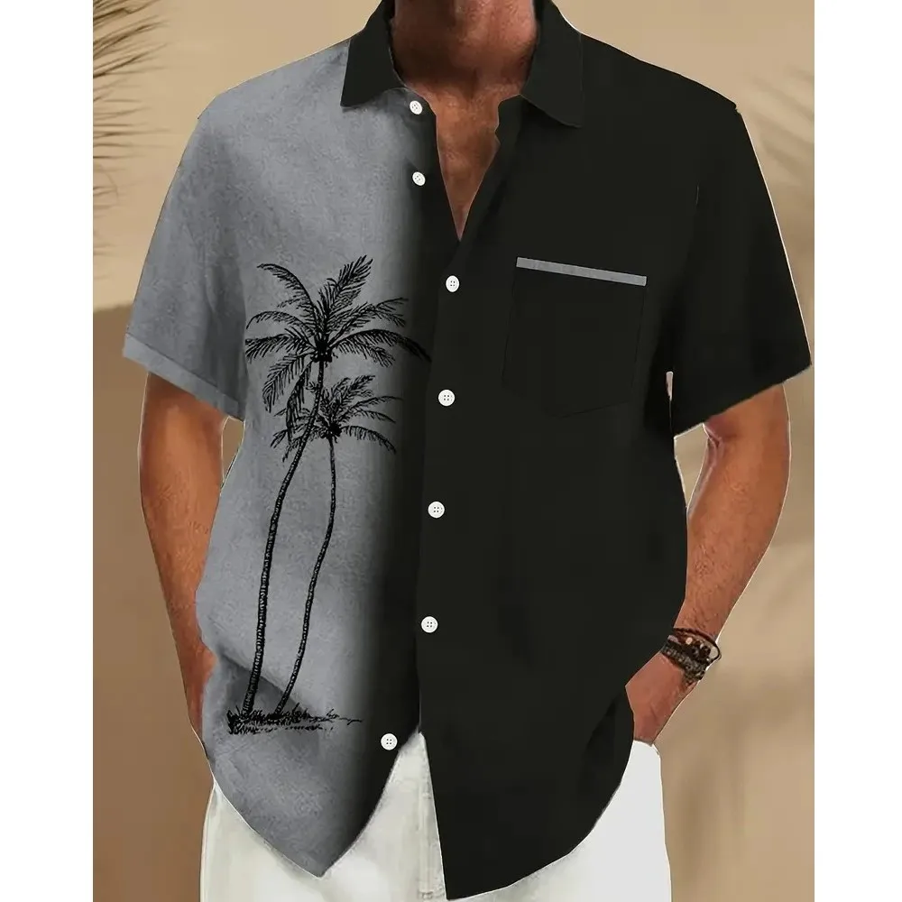 

2026 Personality Men's T-shirt Camisas Masculina Shirts For Man Menswear Clothe Casual Simple Style Commuting Beachwear Contrast