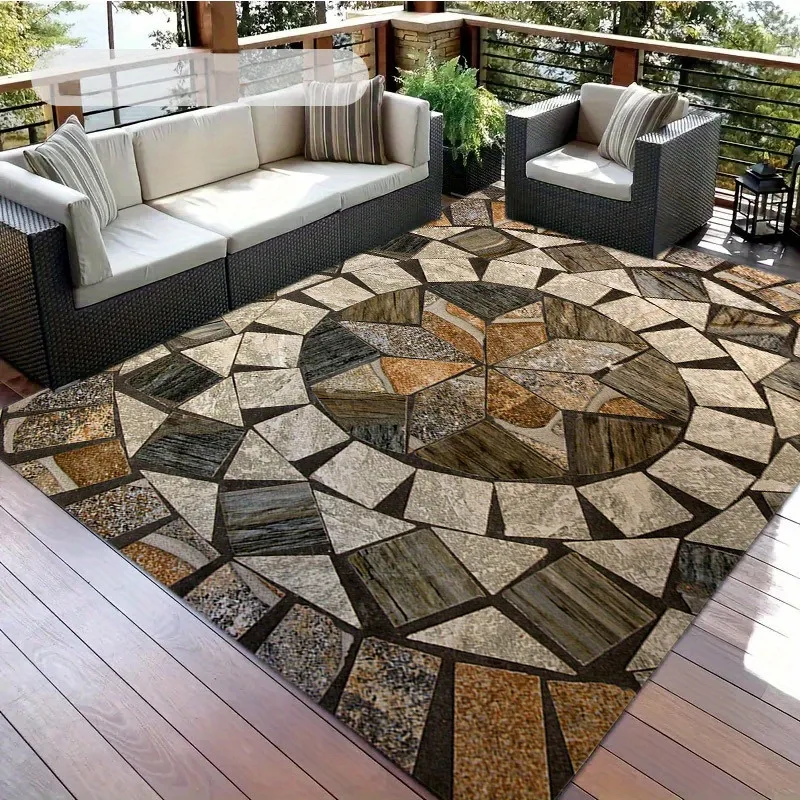 

Abstract Geometric Marble Rug, Non-Slip, Machine Washable, Easy To Care for, Home Decor, Sofa Coffee Table Mat, Bedside Mat