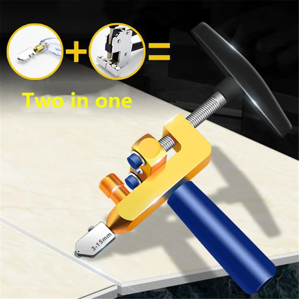 2 In 1 Ceramic Tile Glass Cutter Home High-strength Portable Tile Cutter Diamond Cutting Hand Tools