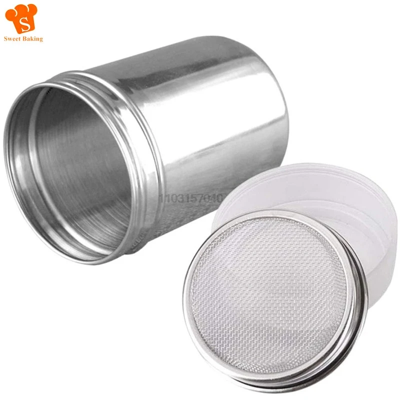 Edelstahl Kaffee Shaker Kakao Schokolade Mehl Puderzucker Sieb Filter Schaum Spray Küche Kuchen BBQ KitchTools Mit Deckel