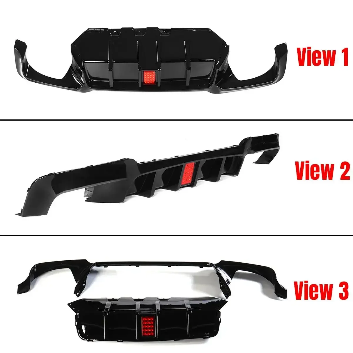 High Quality Car Rear Bumper Splitter Lip Spoiler Diffuser Guard W/ Led Brake Light For BMW F10 528i 530i M Sport 2010-2016