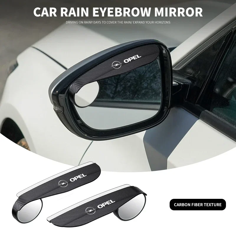 2PCS Car rearview mirror rain eyebrow small round mirror For Opel Corsa Astra Insignia Vectra Zafira Meriva Mokka Grandland