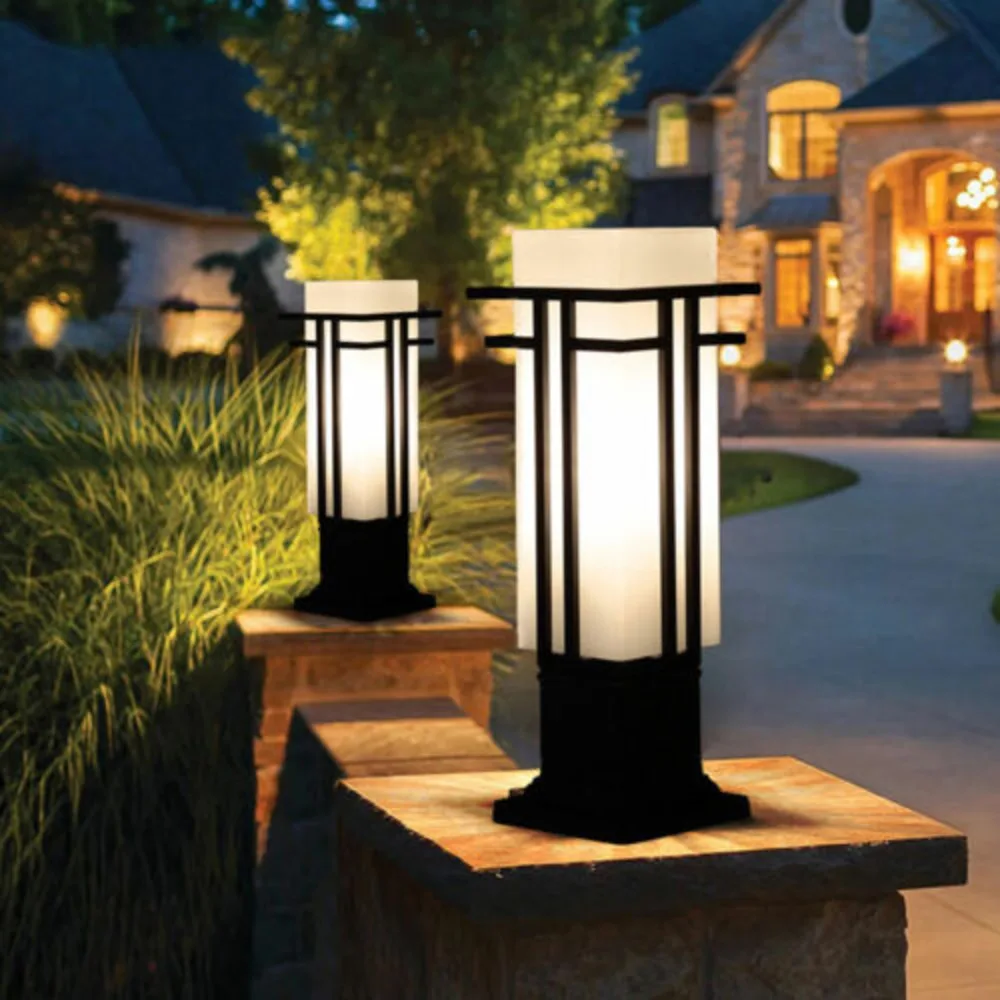 Bymaocar Outdoor Lamp Post Light Dusk to Dawn Hardwired Waterproof Exterior Pole Lantern Lighting Weather & Rust Resistant Lamp