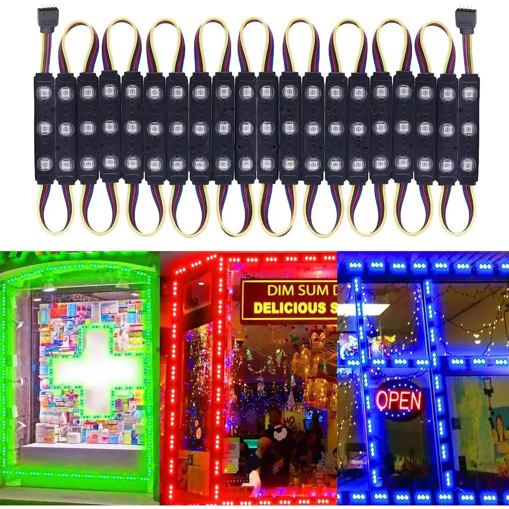 

Светодиодные оконные светильники, водонепроницаемые, для декоративного освещения магазинов или рекламных вывесок, 12В, 5050, 20T RG