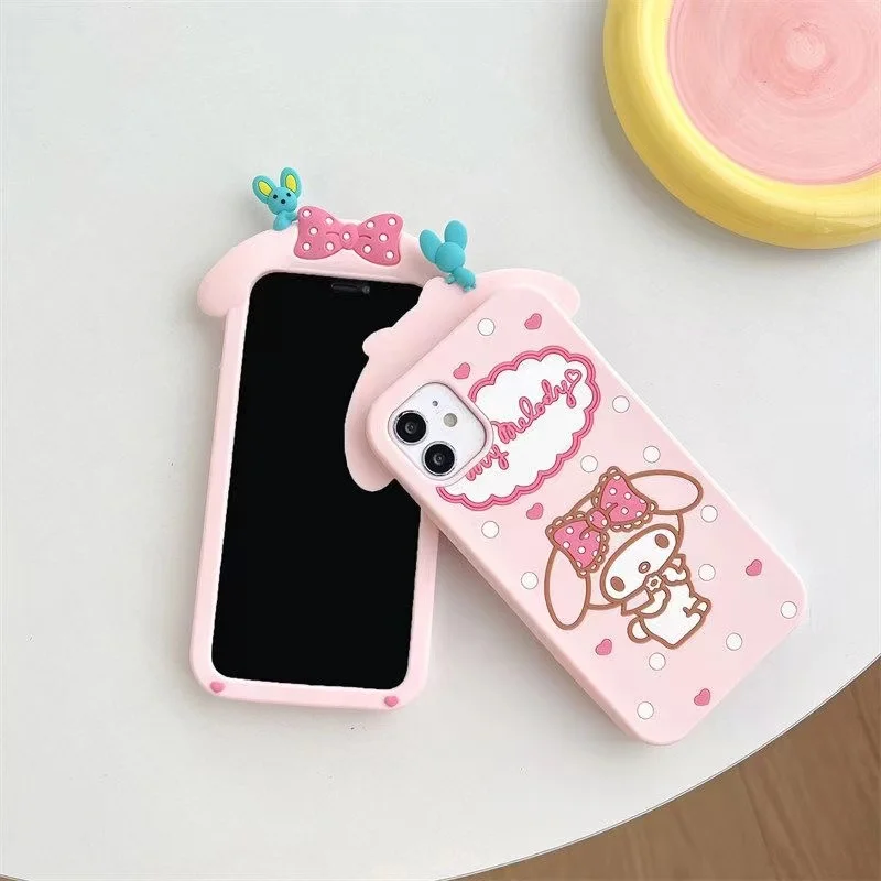 Miniso Sanrio Case for IPhone 15 14 13 12 11 Pro Max Case Soft Silicone Melody Soft Case Cartoon Cover Iphone 11 Phone Cases