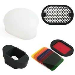 Photography Lighting Flash Speedlite Diffuser Set with Magnetic Attachments Gels Grid Magmod Kit