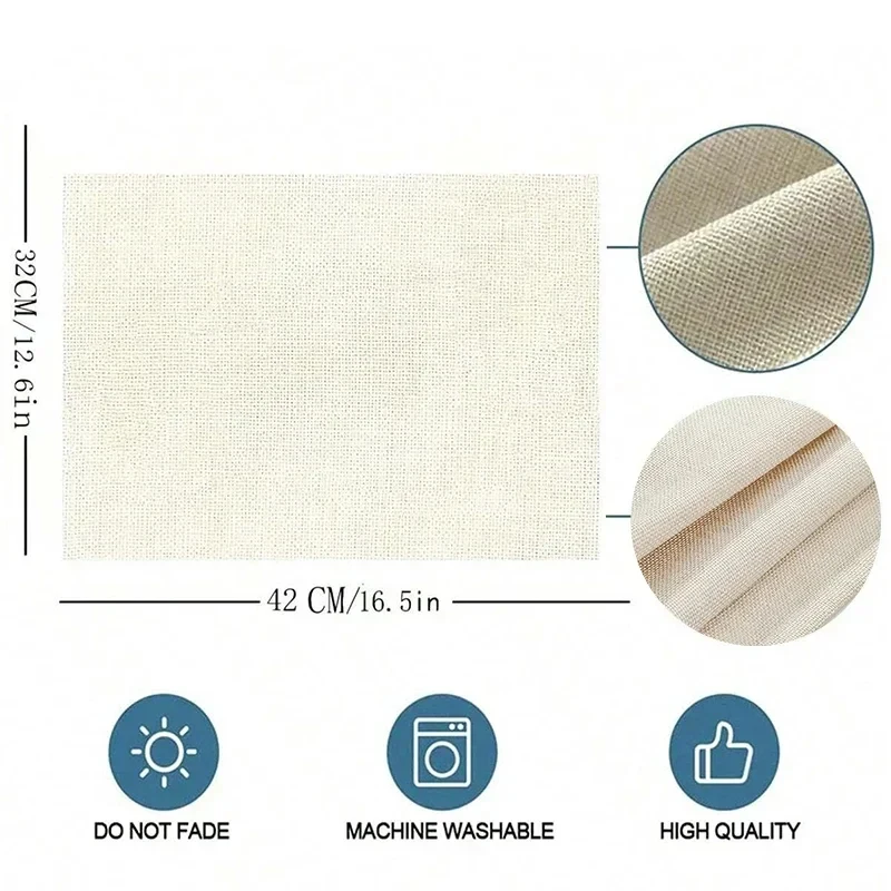VIKAMA 4/6/8pcs Lemon Placemats Washable Linen Table Mats Farmhouse Kitchen Dining Decor Party Holiday Home Accessories