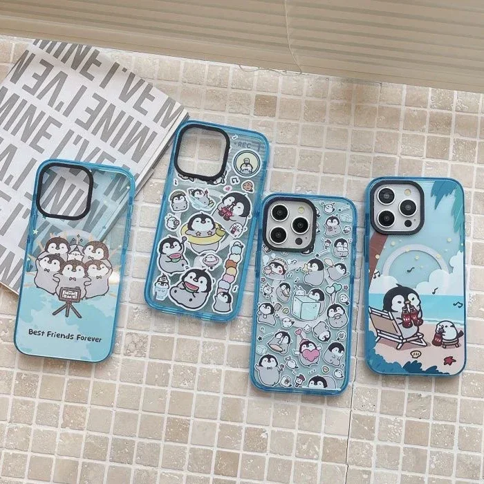 

Cute Penguin 2.0 Acrylic Magnetic Phone Case Cover for IPhone 11 12 13 14 15 16 Pro Max Case