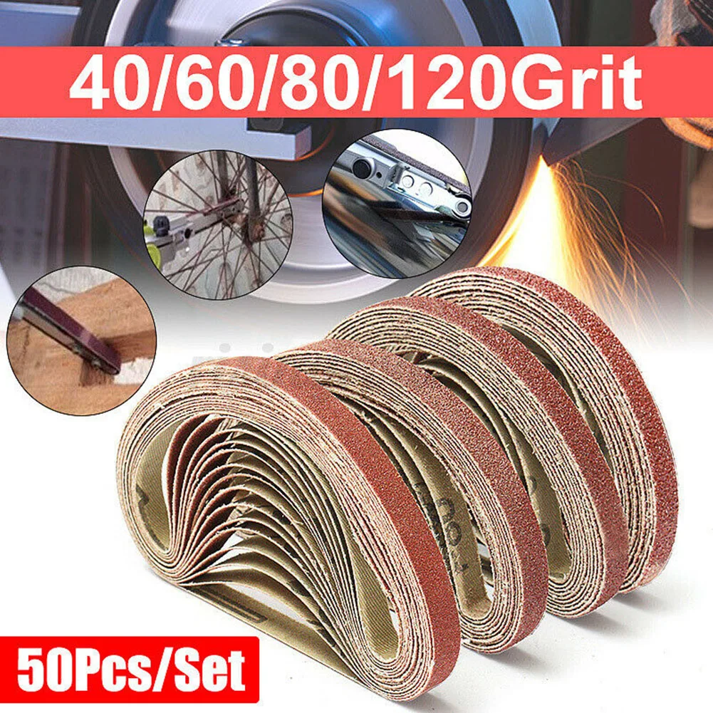 

50pcs/lot Sanding Belt Sandpapers 40/60/80/120 Grit Abrasive Sanding Belts For 10x330mm Air Belt Sander Polishing Sandpapers