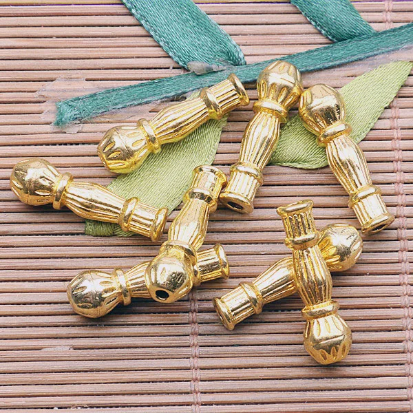 

10pcs Dark Gold Color Lined Pattern 23*7mm Long Spacer Charms EF2596 Charms for Jewelry Making