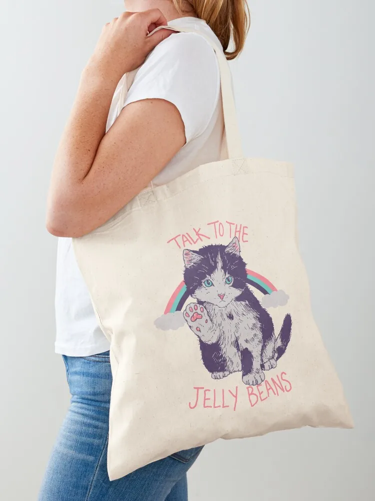 Talk To The Jelly Beans Tote Bag cloth bag woman shopping cart bags Canvas Tote Bag