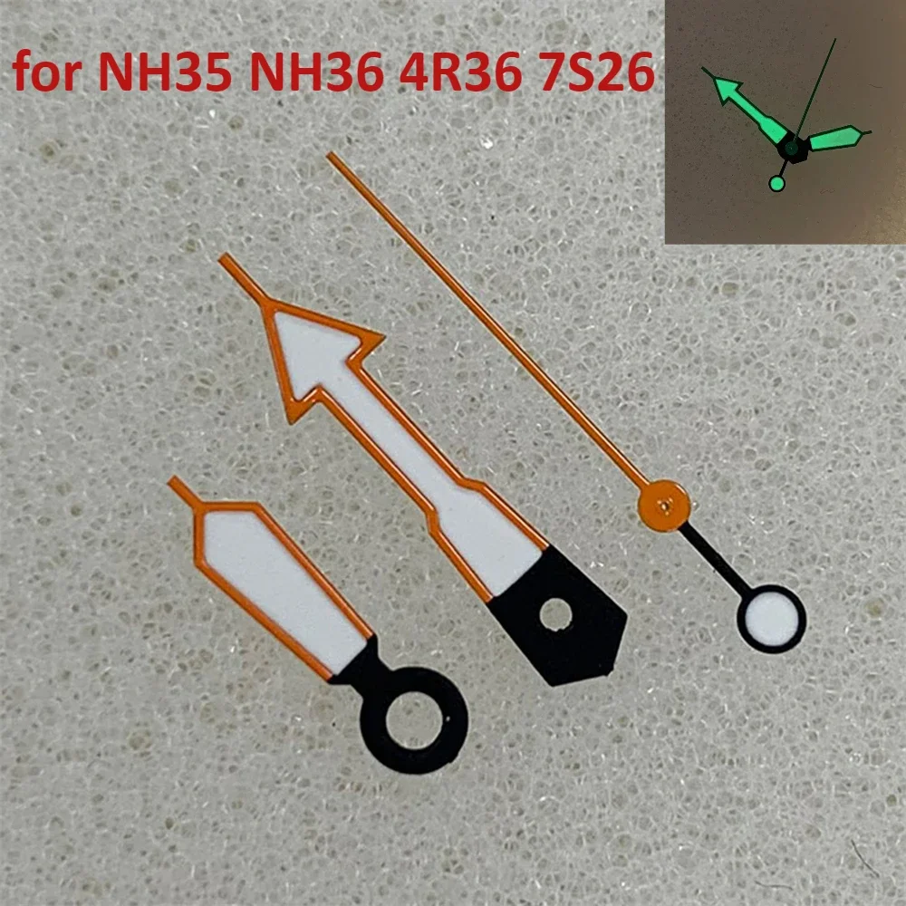 Puntatori colorati NH35 Lancette dell'orologio NH35 luminose verdi Aghi adatti per movimento NH35 NH36 4R36 7S26