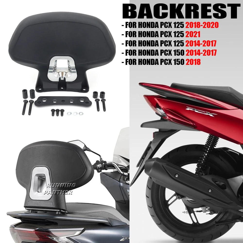 

NEW PCX 125 150 Motorcycle Black Rear Passenger Seat Backrest Cushion Back Rest Pad FOR HONDA PCX125 2014-2020 PCX150 2014-2018