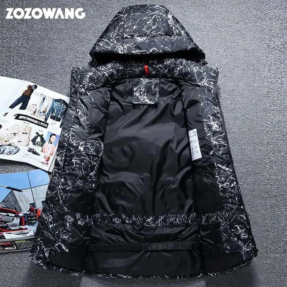 ZOZOWANG 2024 Winter Jacket High Quality Winter Thick White Duck Thick Down Jacket Men Camouflage Hooded Doudoune Homme Feather