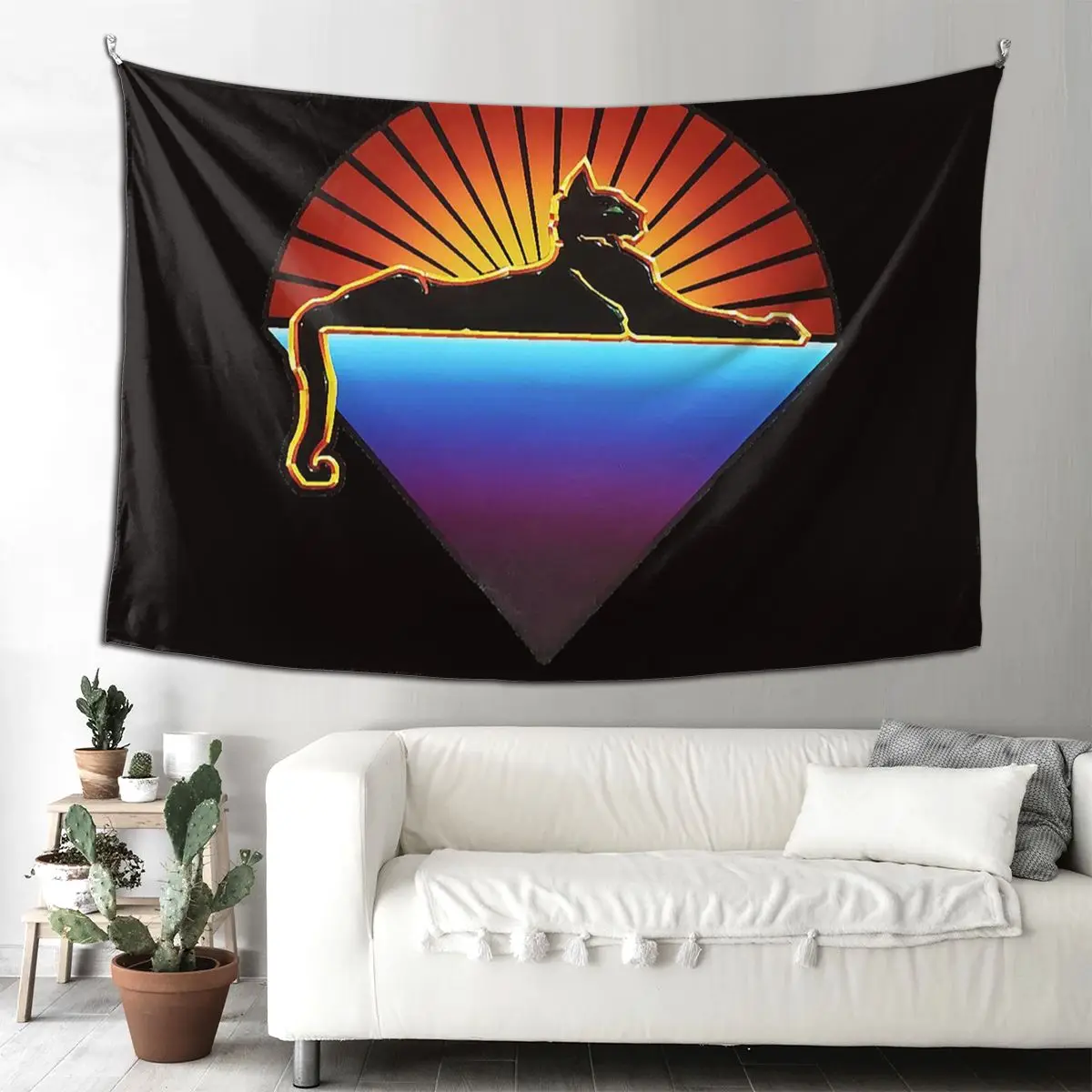 

Cats Under The Stars (album) Tapestry Hippie Wall Hanging Aesthetic Home Decoration Tapestries for Living Room Bedroom Dorm Room